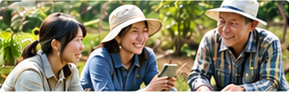 部活に入るの利用イメージ：畑で語り合う仲間